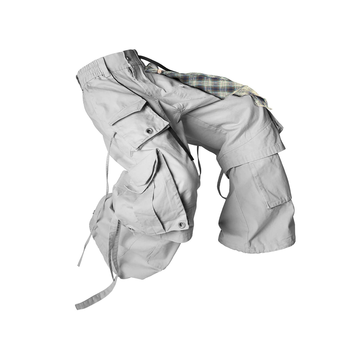 RELABEL Multi-Pocket Detachable Scarf Distressed Cargo Gray – photo 3 of 6