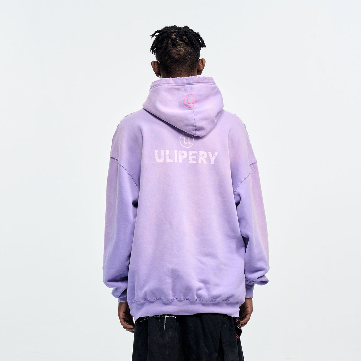 ULIPERY Distressed Gradient Oversized Hoodie Purple – photo 2 of 20