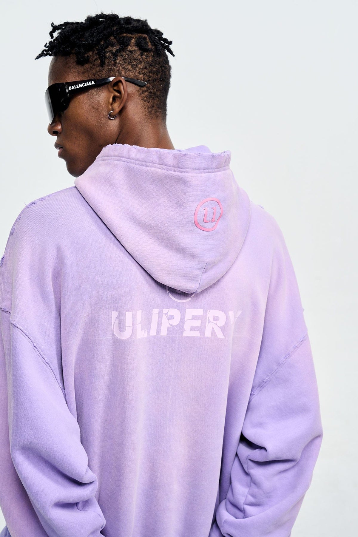 ULIPERY Distressed Gradient Oversized Hoodie Purple – photo 9 of 20