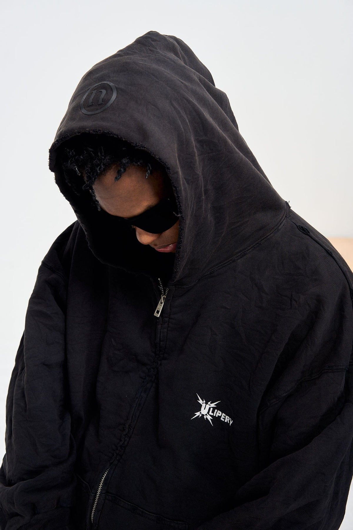 ULIPERY Distressed Crinkled Hooded Jacket – photo 5 of 17