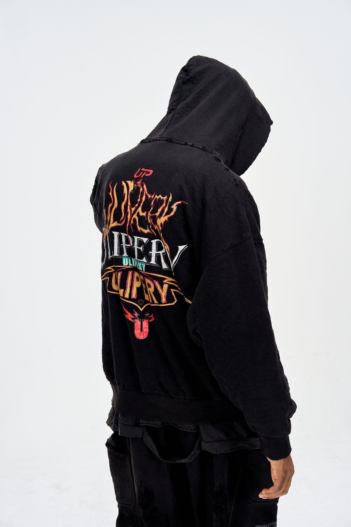 ULIPERY Distressed Crinkled Hooded Jacket – photo 7 of 17