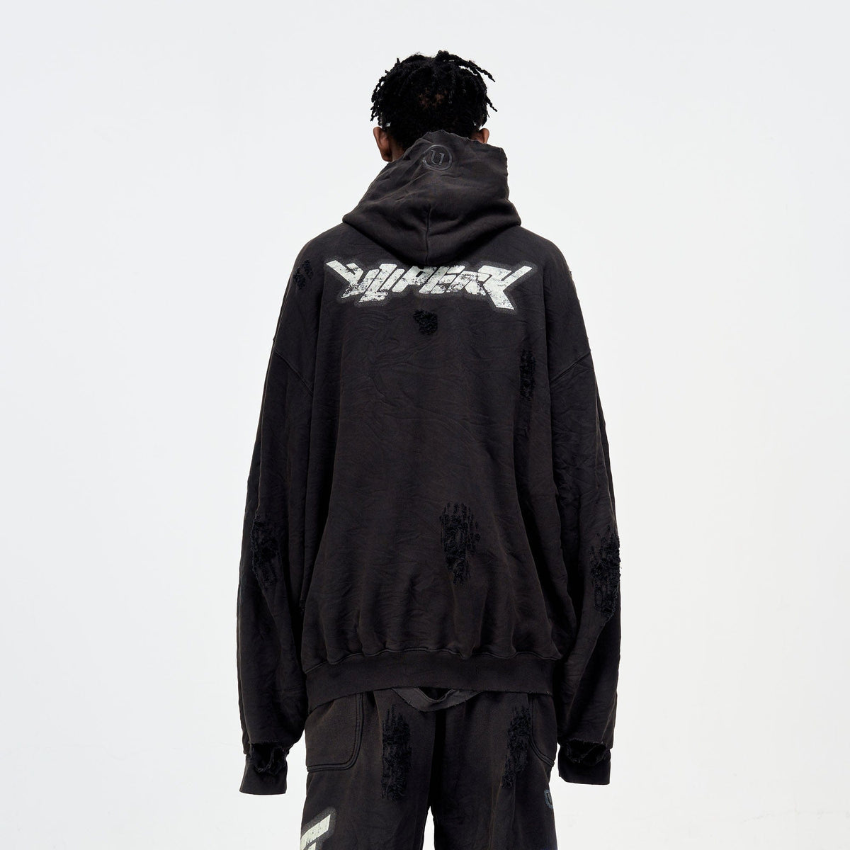 ULIPERY Distressed Glow Crinkled Hoodie – photo 3 of 20