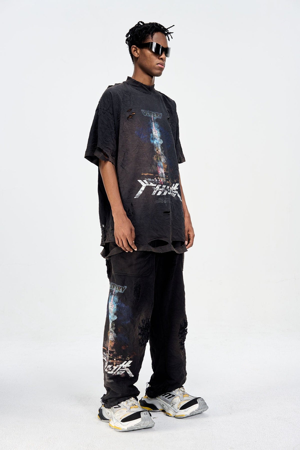ULIPERY Distressed Glow Crinkled T-Shirt – photo 5 of 21