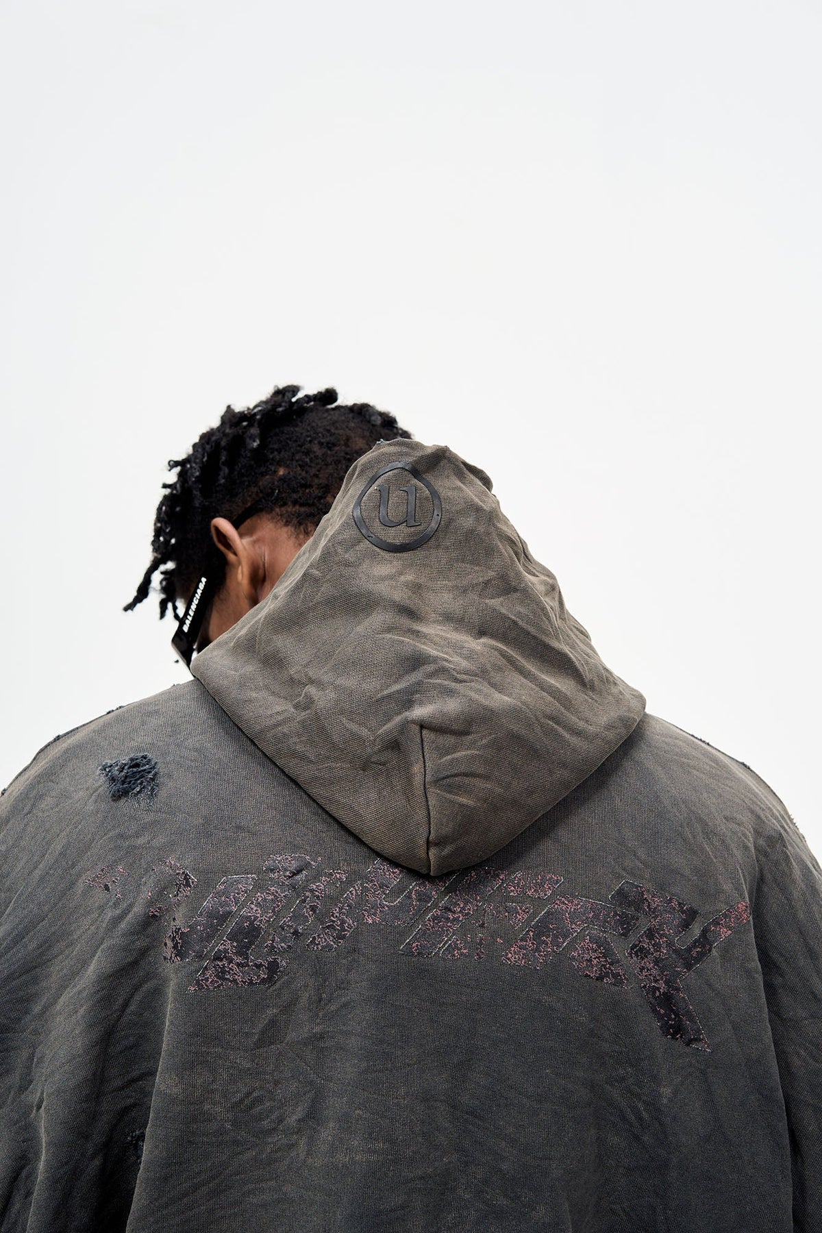 ULIPERY Dirty Fit Distressed Crinkled Hoodie Black – photo 4 of 17