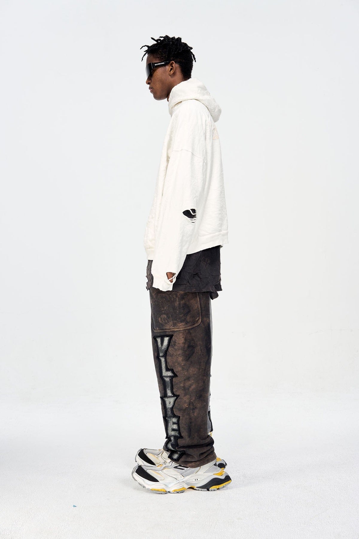ULIPERY Dirty Fit Distressed Crinkled Hoodie White – photo 4 of 18