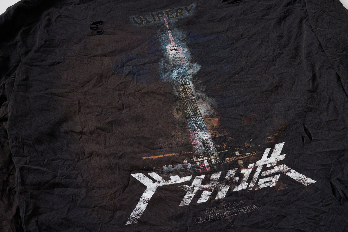 ULIPERY Distressed Glow Crinkled Long Sleeve Tee – photo 17 of 21
