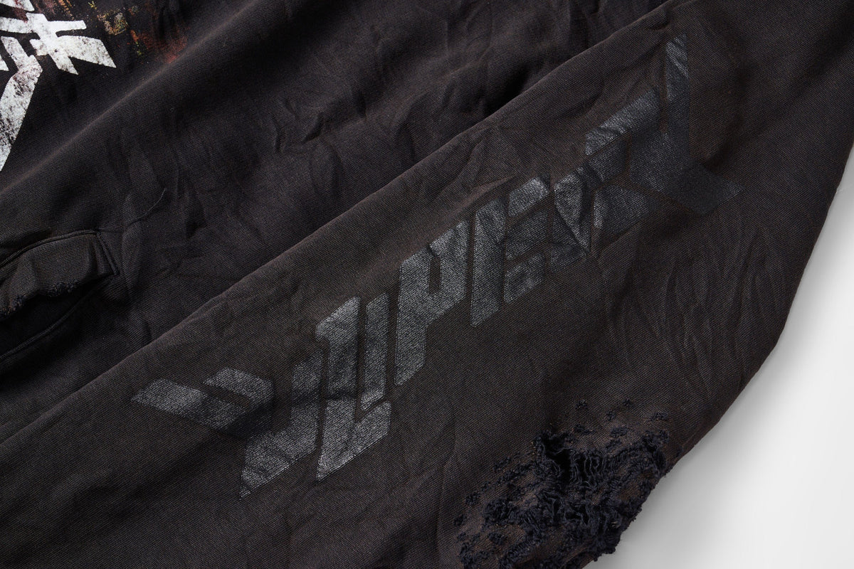 ULIPERY Distressed Glow Crinkled Hoodie – photo 19 of 20