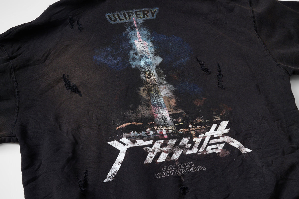 ULIPERY Distressed Glow Face-Cover Hooded Jacket – photo 14 of 24