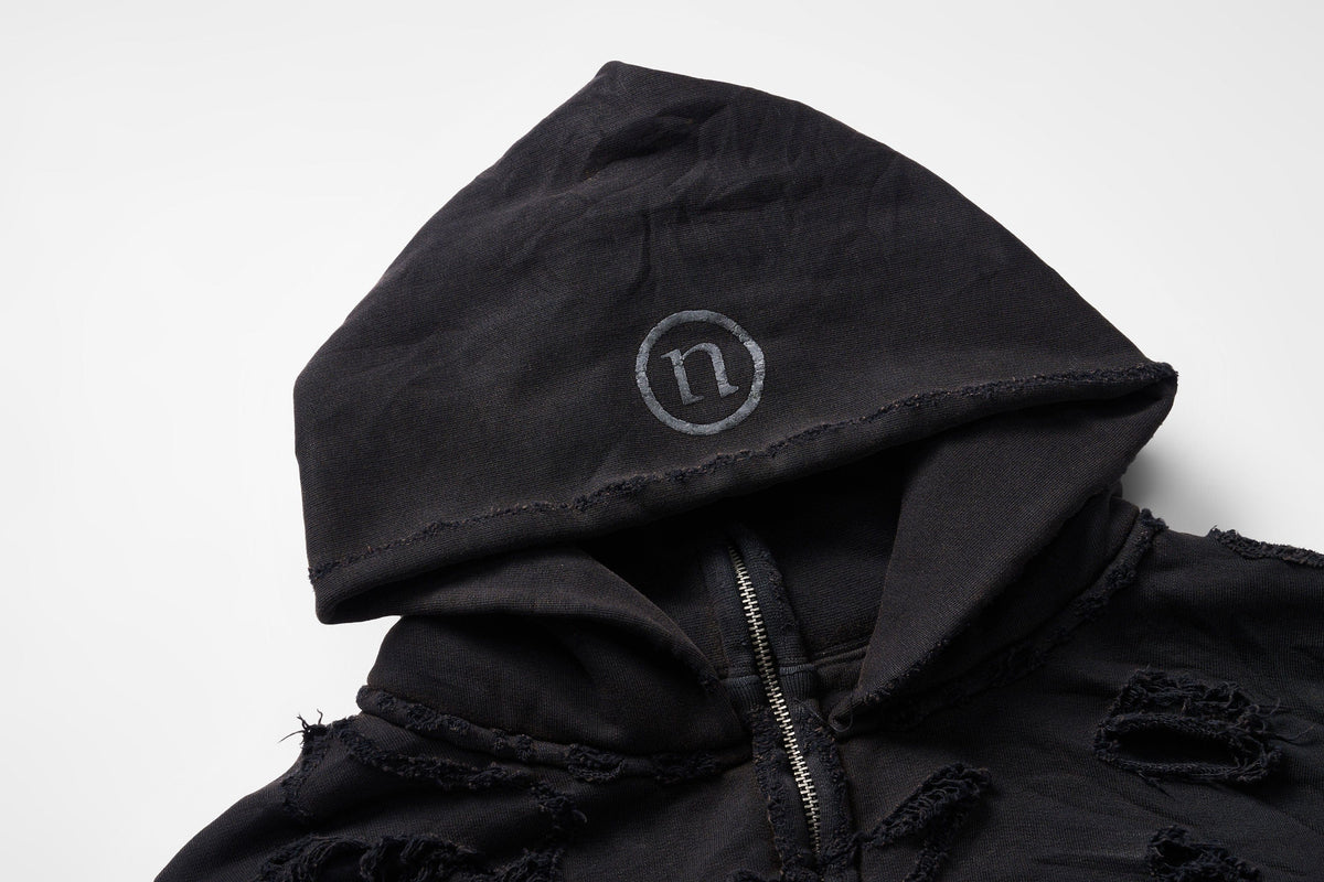 ULIPERY Distressed Glow Face-Cover Hooded Jacket – photo 19 of 24