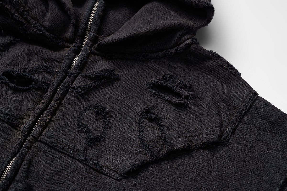 ULIPERY Distressed Glow Face-Cover Hooded Jacket – photo 21 of 24
