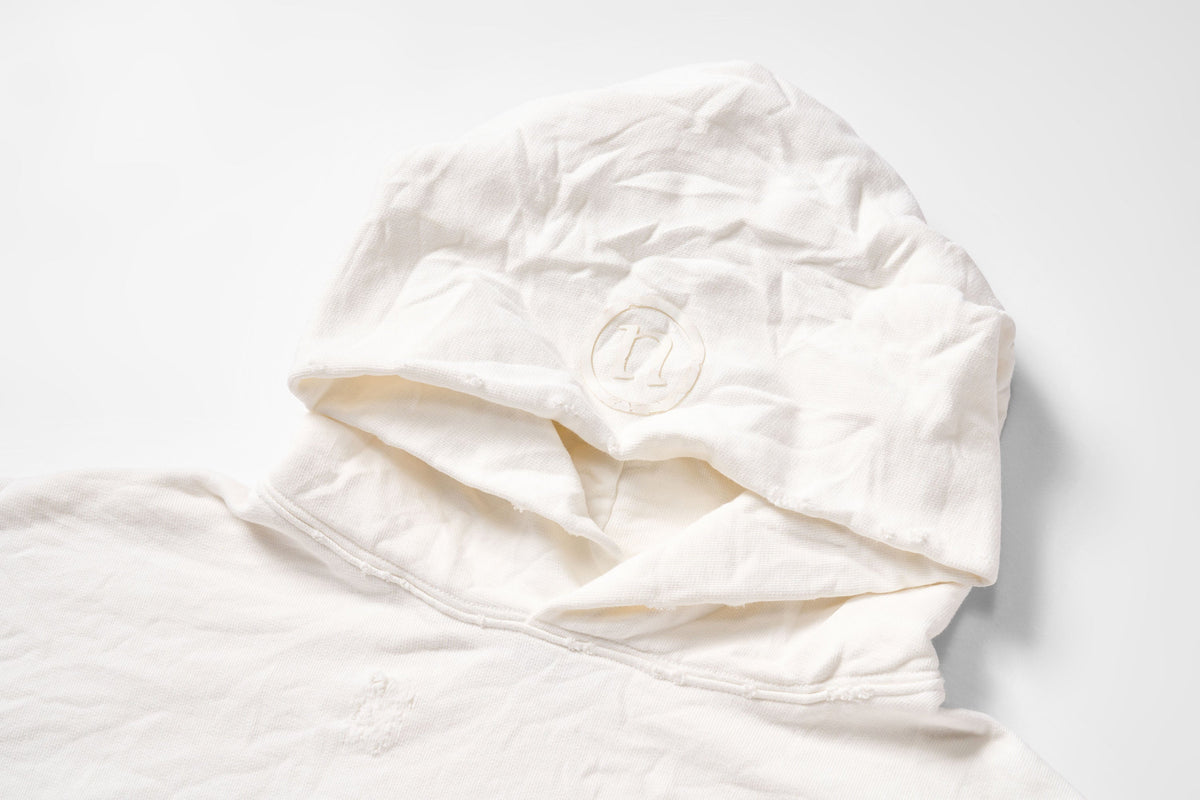 ULIPERY Dirty Fit Distressed Crinkled Hoodie White – photo 17 of 18