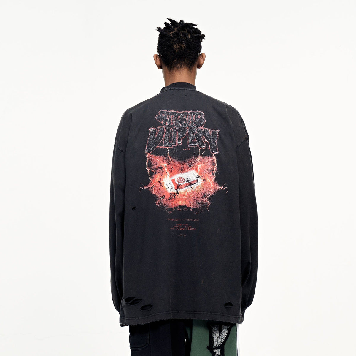 ULIPERY Distressed USB Flash Drive Graphic Long Sleeve Tee – photo 3 of 11