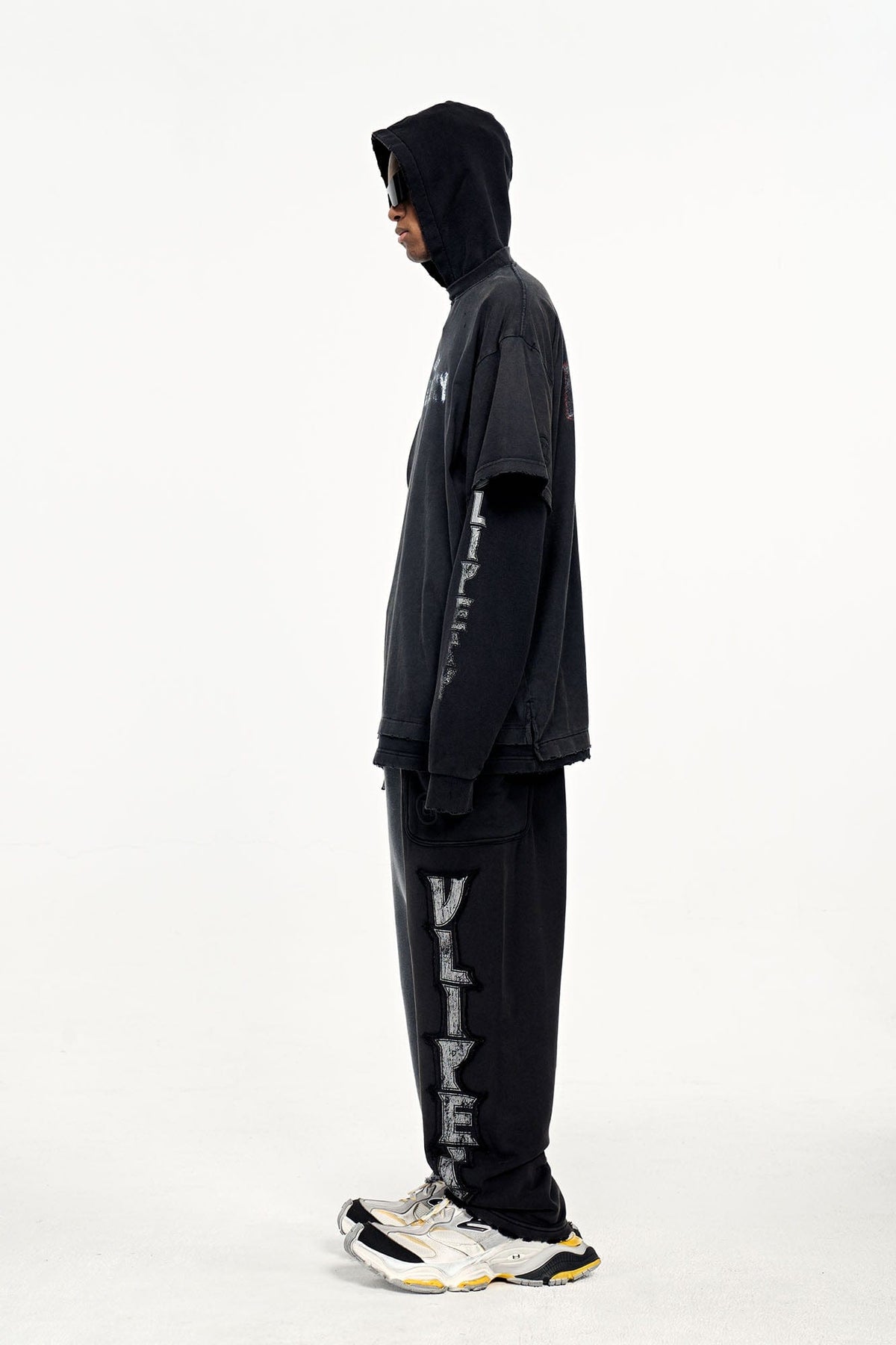 ULIPERY Distressed Faux Layered Hoodie – photo 4 of 12