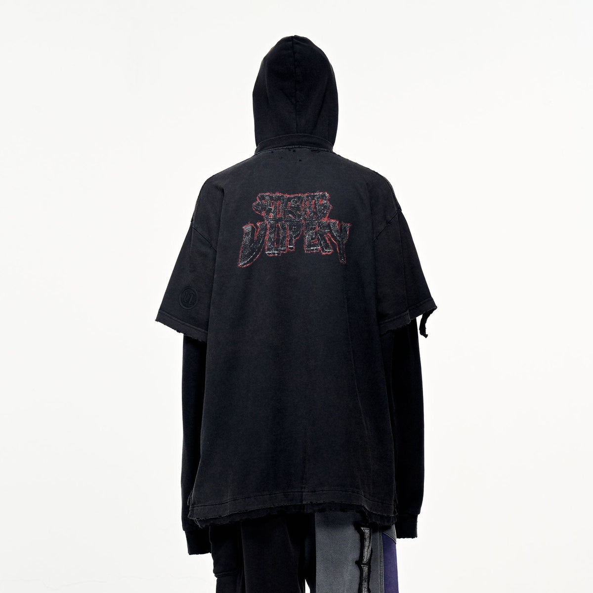 ULIPERY Distressed Faux Layered Hoodie – photo 2 of 12