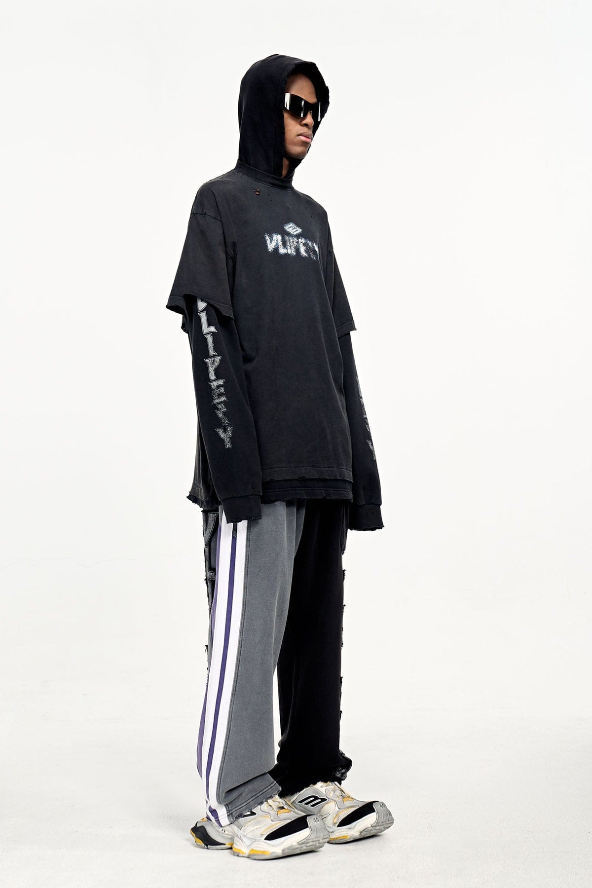 ULIPERY Distressed Faux Layered Hoodie – photo 5 of 12