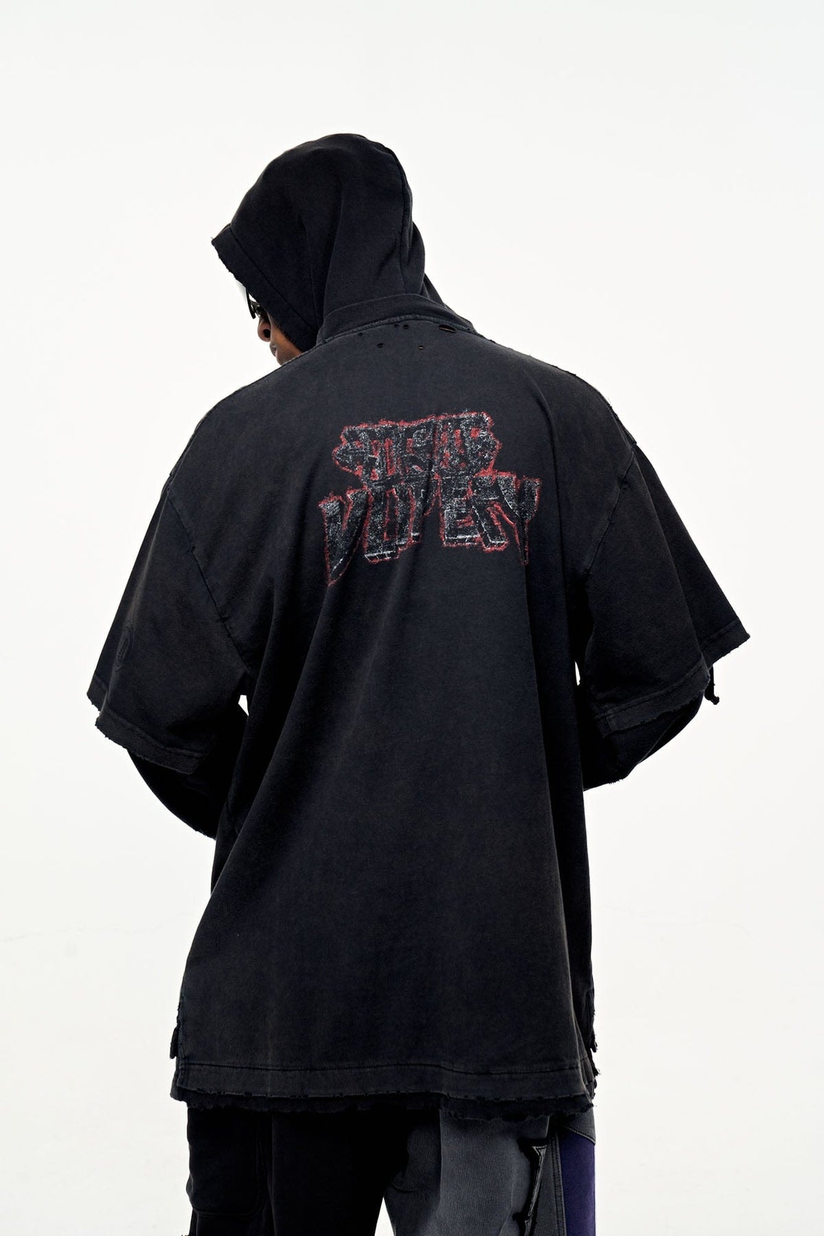 ULIPERY Distressed Faux Layered Hoodie – photo 6 of 12