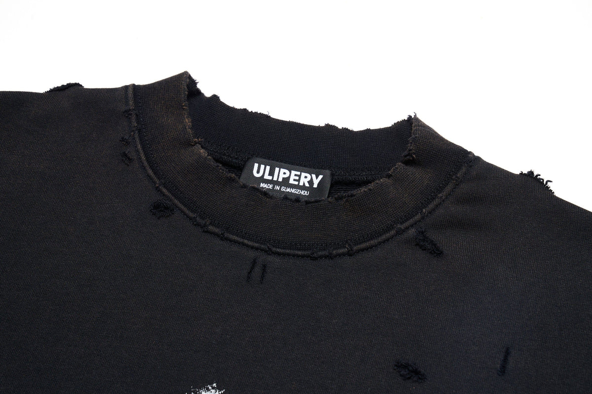 ULIPERY Distressed USB Graphic Long Sleeve Tee Black – photo 13 of 13