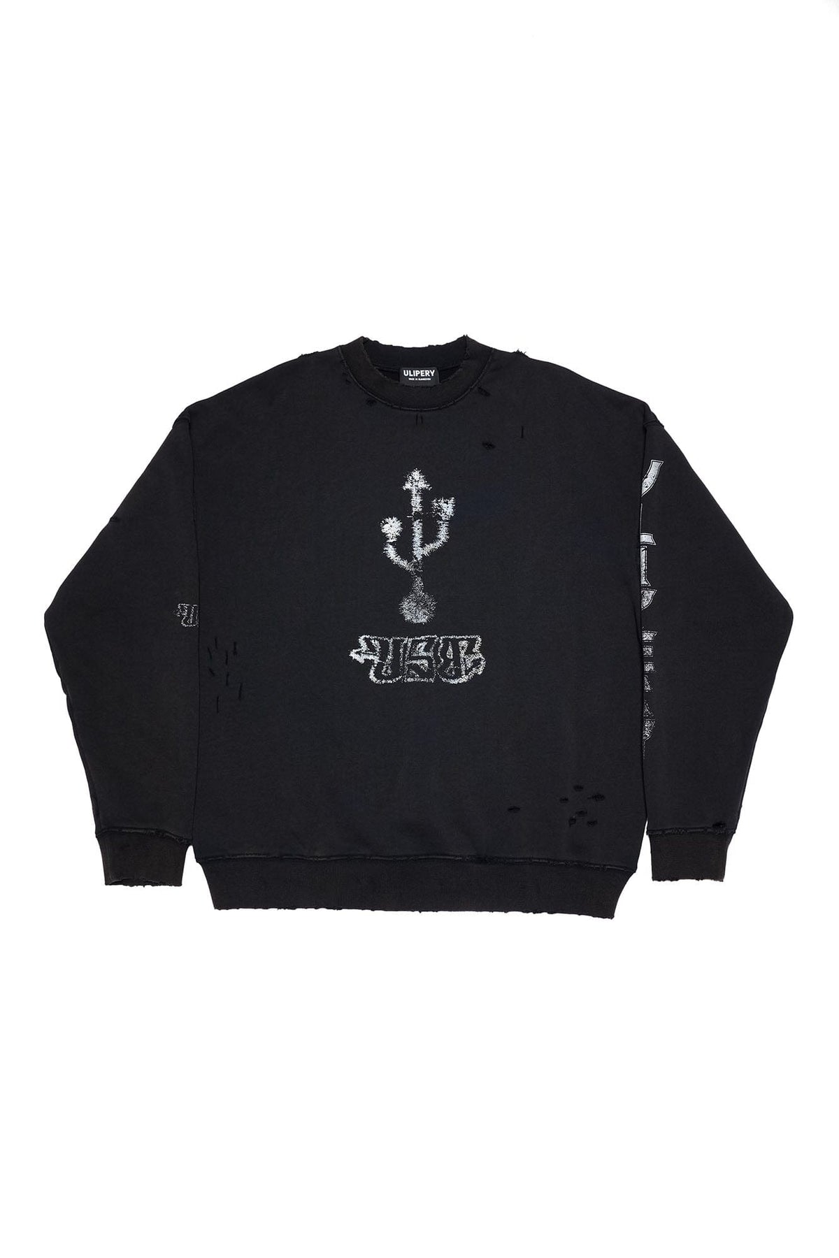 ULIPERY Distressed USB Graphic Long Sleeve Tee Black – photo 9 of 13