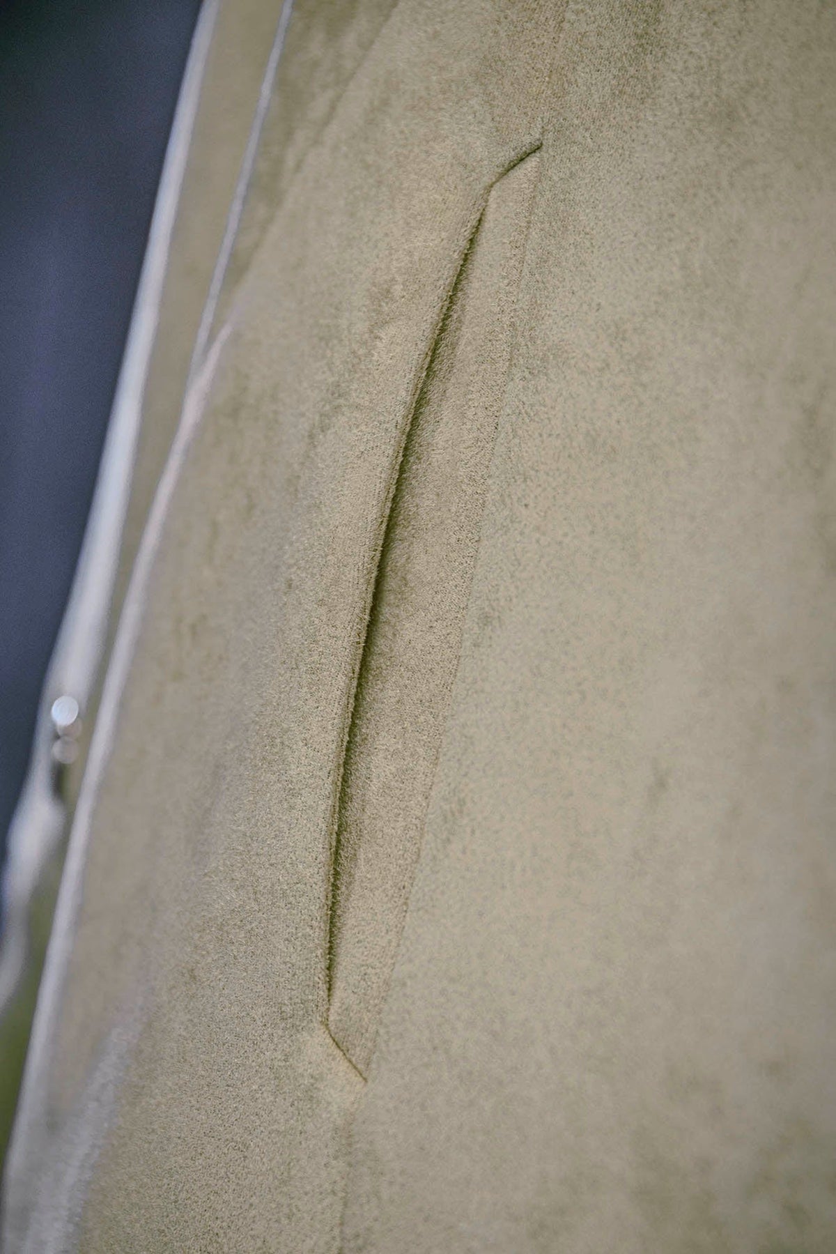 XIPHEVIL Deconstructed Utility Faux Suede Daoist Robe Sand – photo 3 of 14