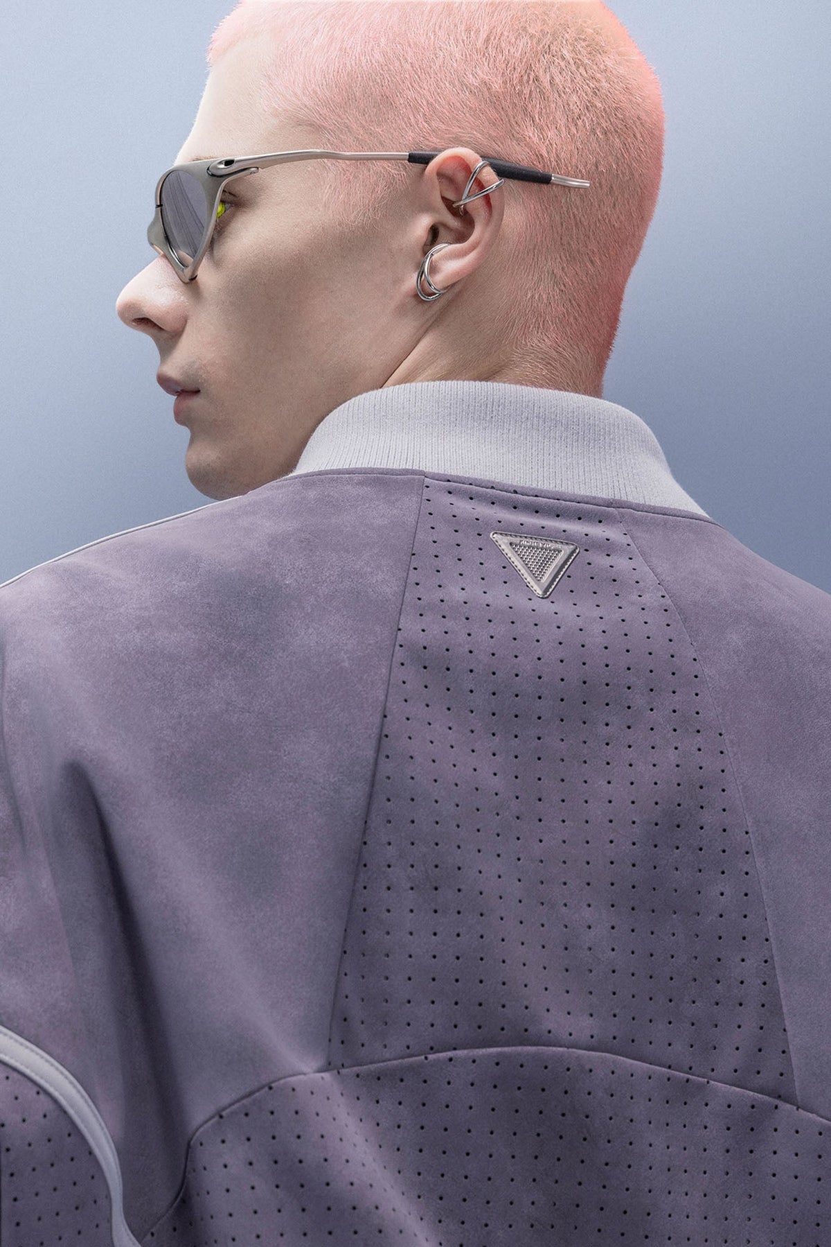 XIPHEVIL Faux Suede Embroidered LOGO Bomber Purple – photo 11 of 13