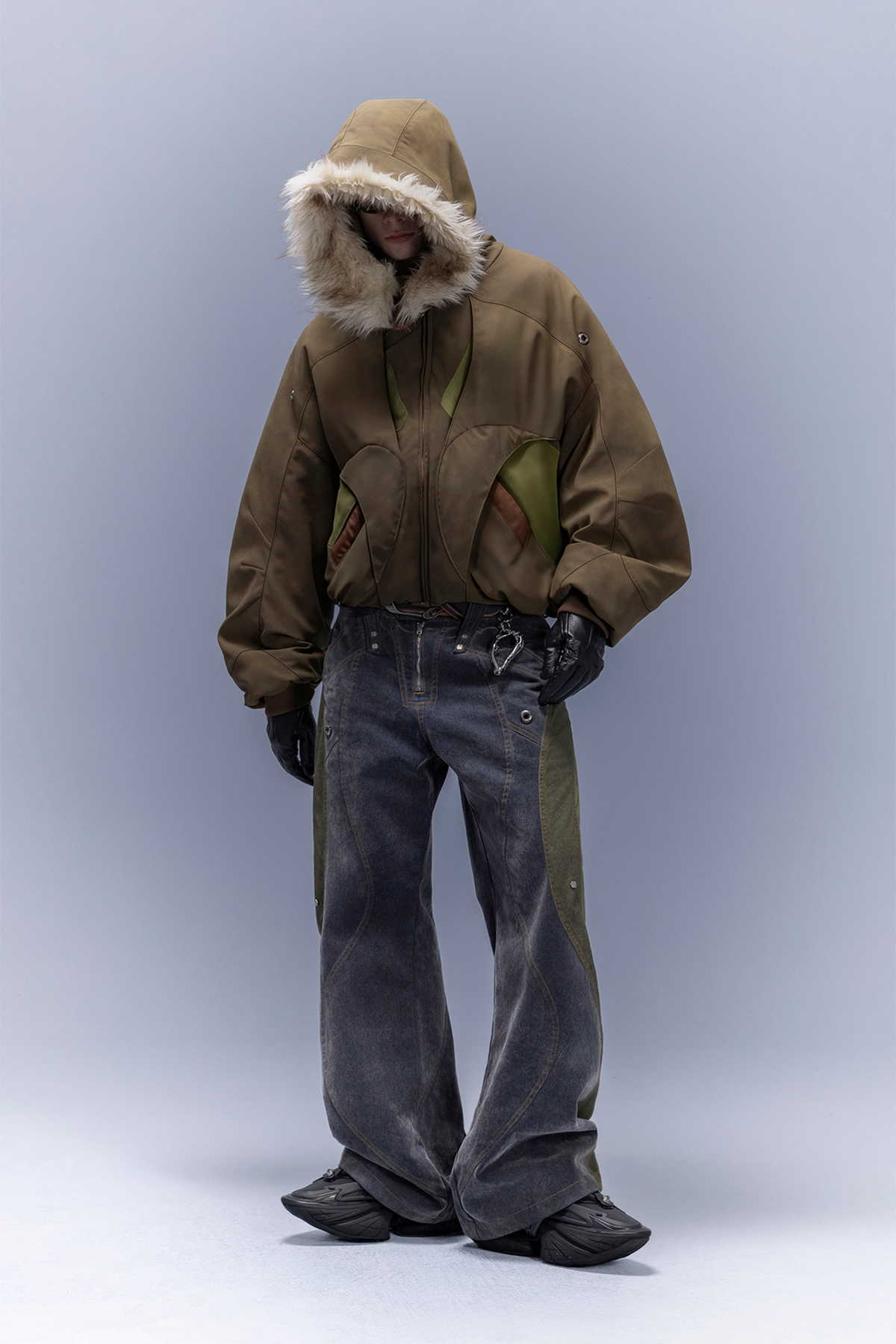 XIPHEVIL Faux Fur Trim Panel Puffer Jacket – photo 3 of 16