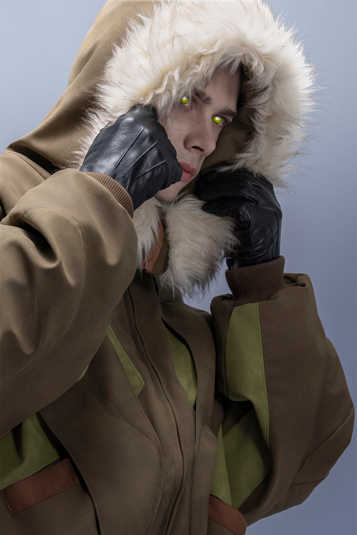 XIPHEVIL Faux Fur Trim Panel Puffer Jacket – photo 11 of 16