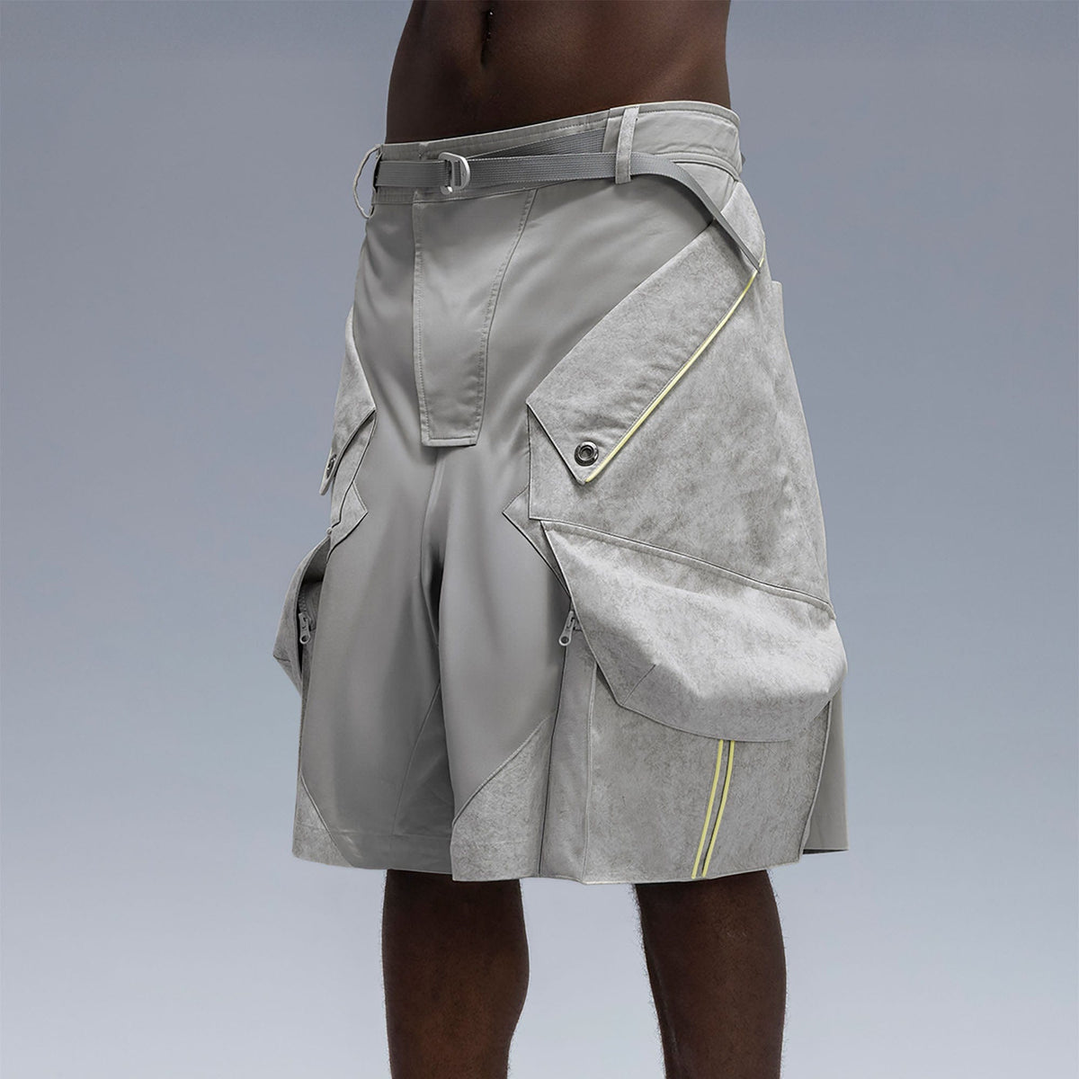 XIPHEVIL Washed Contrast Panel Pocket Utility Shorts Gray – photo 3 of 11