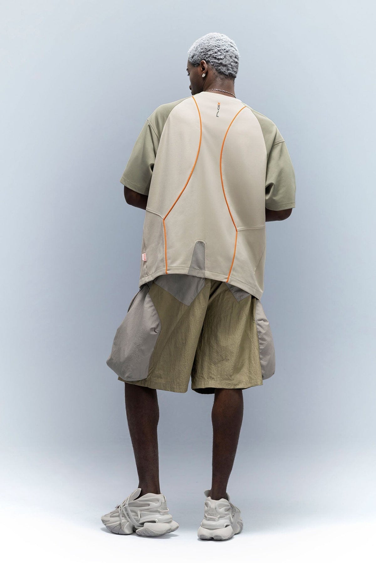 XIPHEVIL Snake Skin Contrast Panel Multi-Pocket Shorts – photo 8 of 22