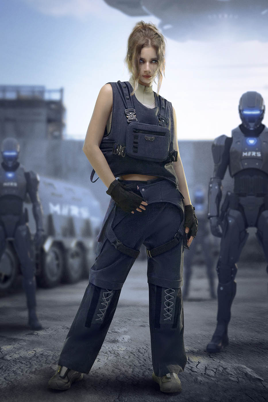 XIPHEVIL Detachable Lace-Up Multi-Pocket Bondage Pants – photo 4 of 11