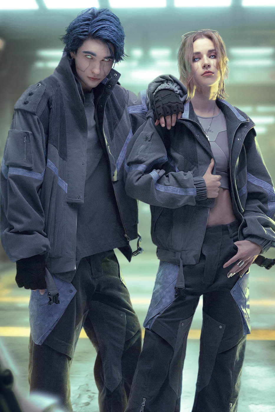 XIPHEVIL Cyberpunk Corduroy Paneled Flared Pants – photo 5 of 8