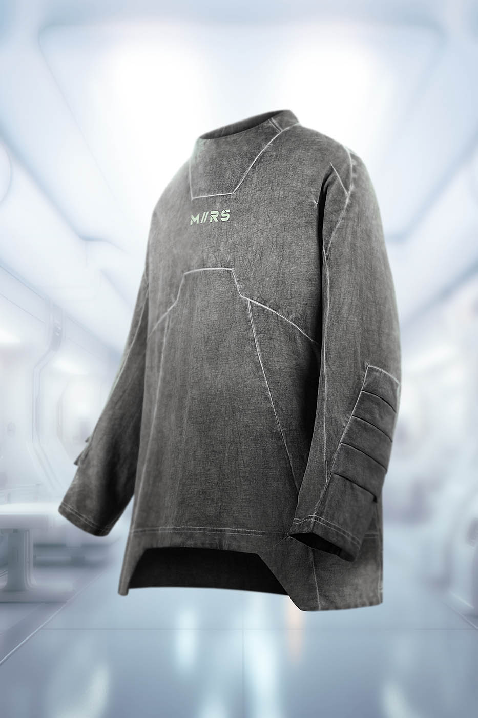 XIPHEVIL Futuristic-Distressed Paneled L/S Tee – photo 24 of 24