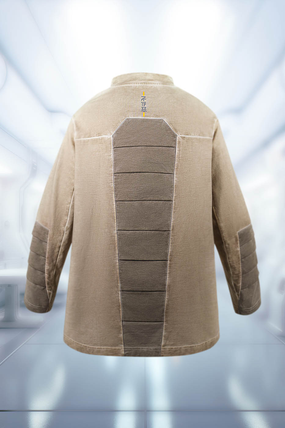 XIPHEVIL Futuristic-Distressed Paneled L/S Tee – photo 17 of 24