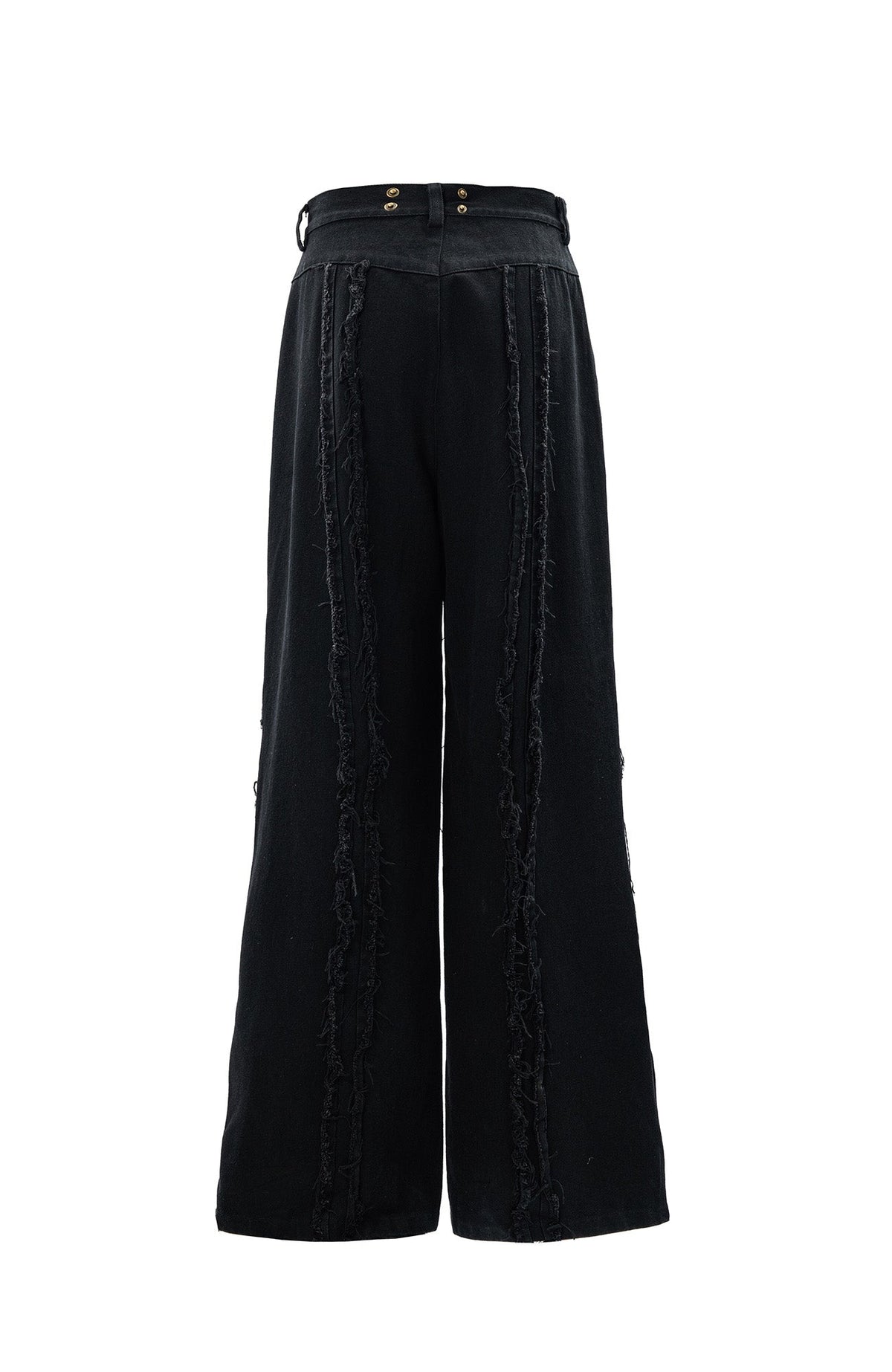 MOGONGSHE Detachable PU Drape  Frayed Cross Jeans – photo 40 of 42