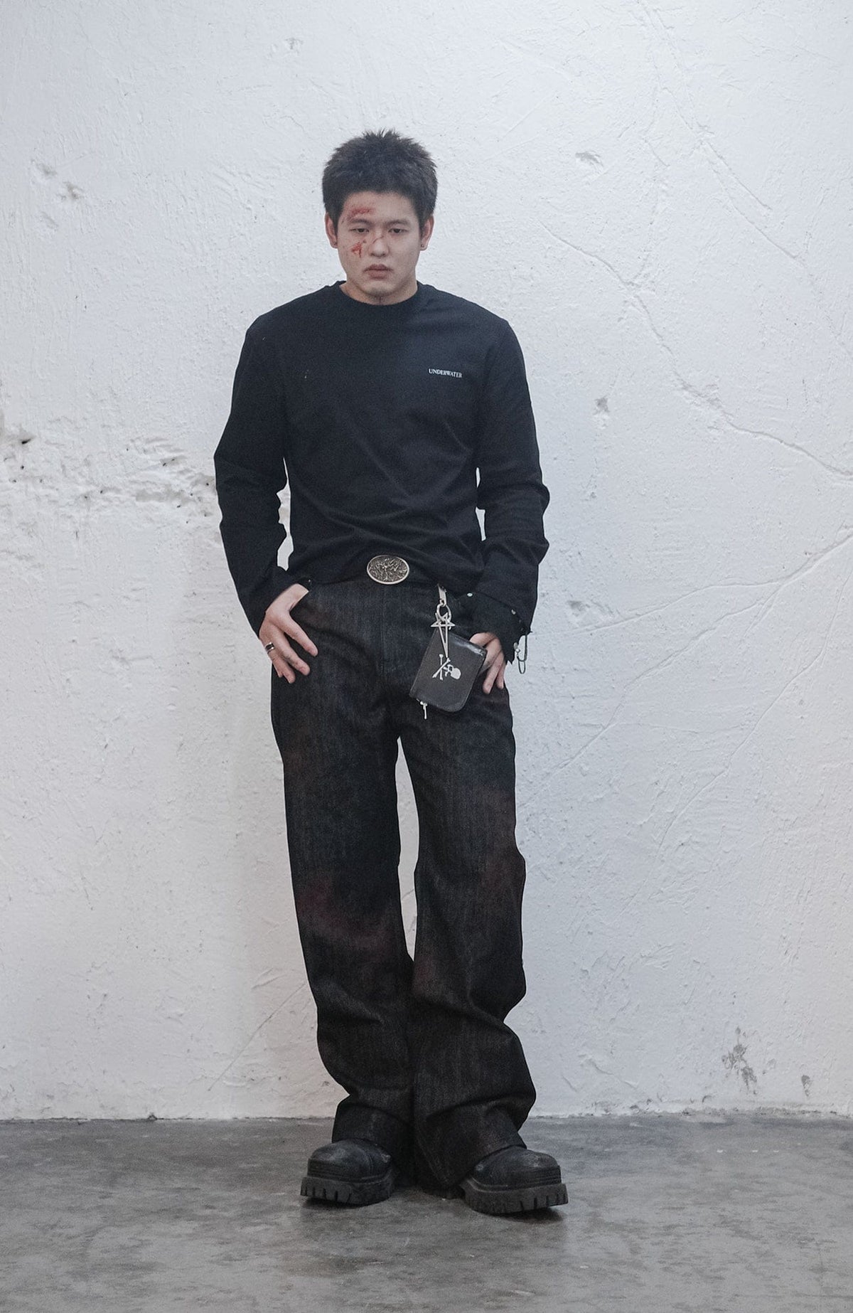 UNDERWATER Demon Slashed Cotton Long Sleeve Tee Black – photo 4 of 12