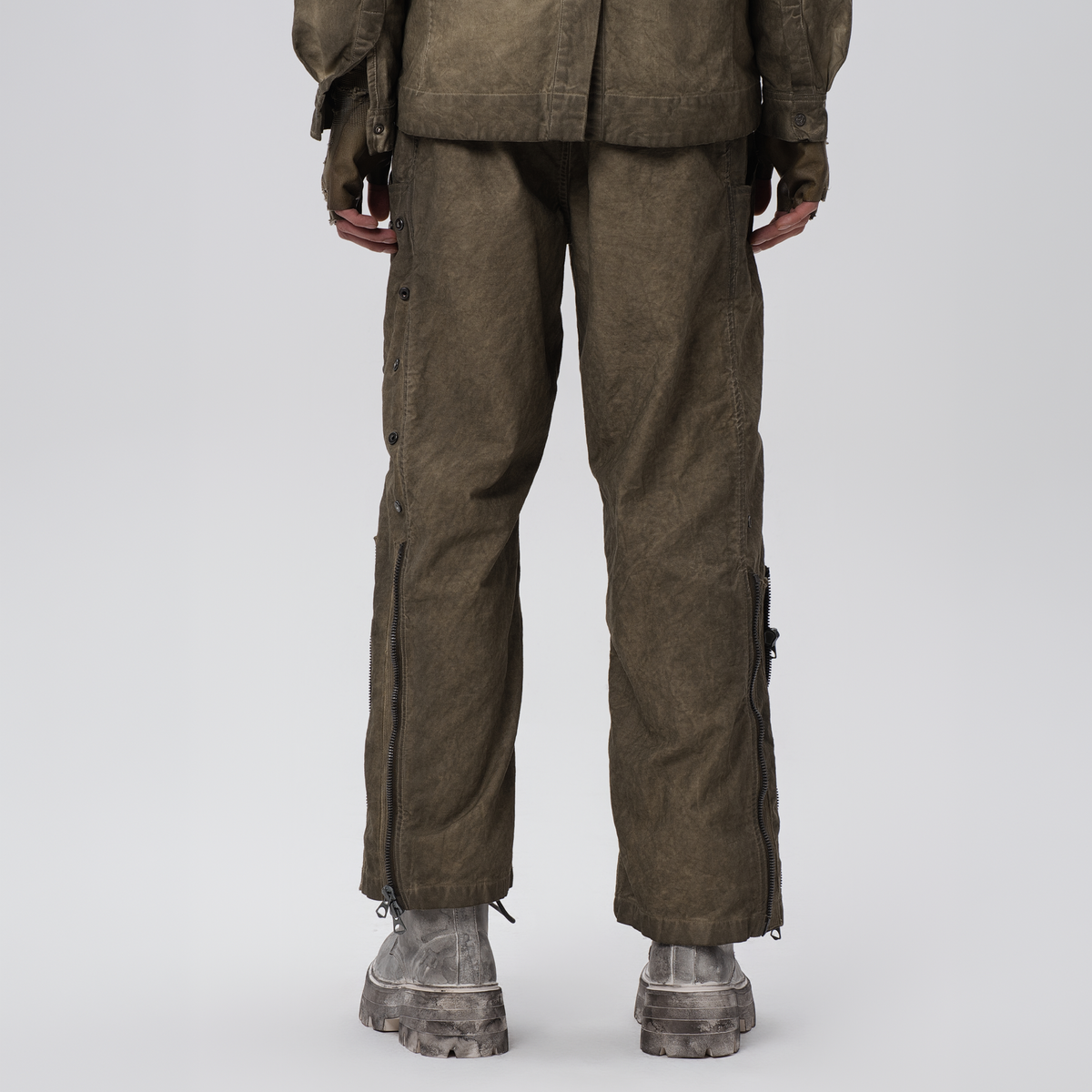 STEAM Distressed Mesh-Knee Multi-Pocket Straight-Leg Cargo Pants – photo 4 of 27