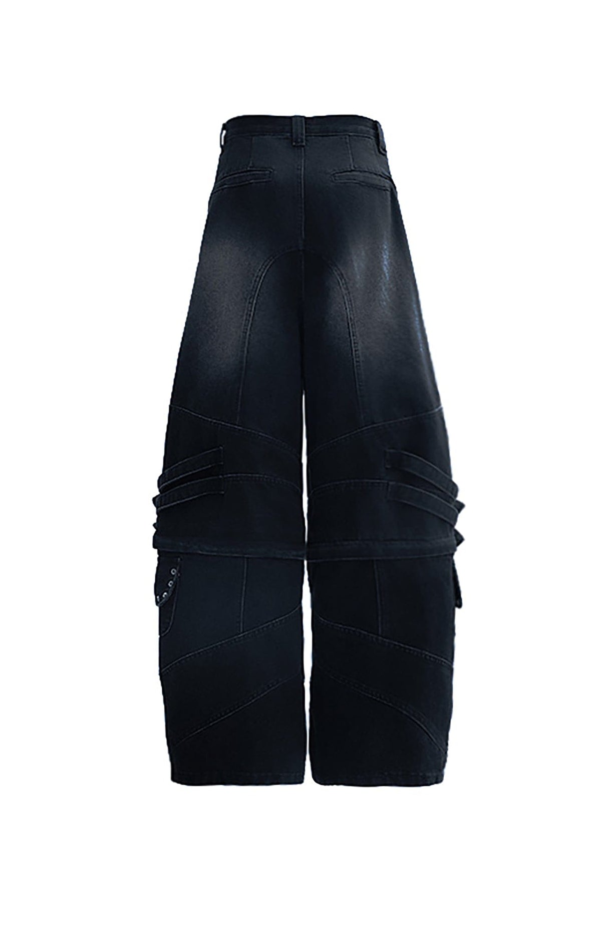 MOGONGSHE Detachable Drape-Strap Washed Jeans – photo 32 of 39