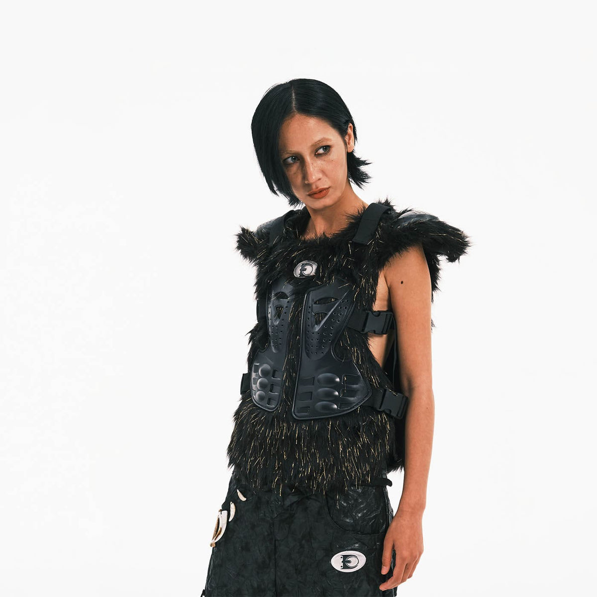 EMBRYO Cyber Faux Fur Warrior Vest – photo 5 of 13