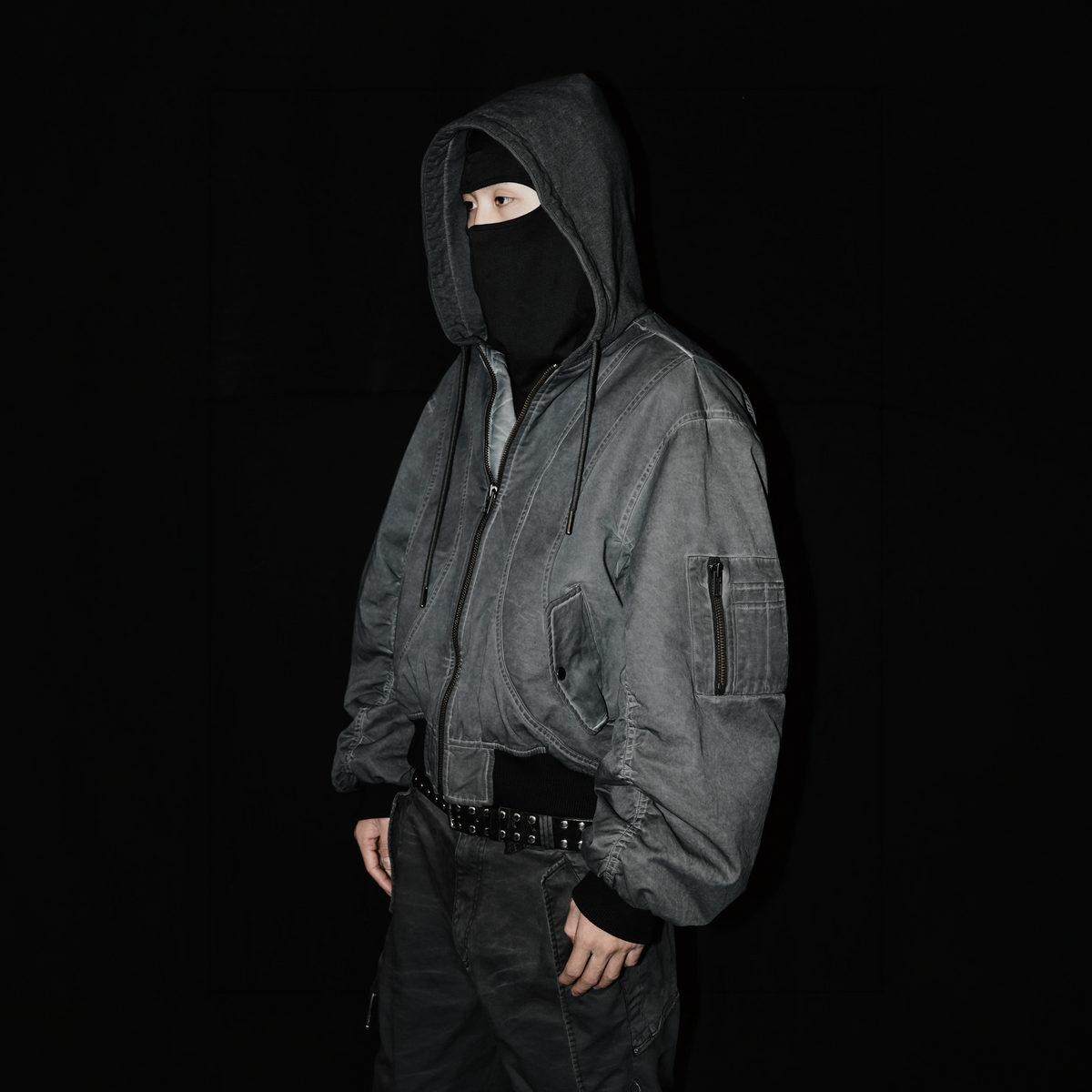 AVINMADE Washed Stitch Hooded Bomber Jacket – photo 3 of 16