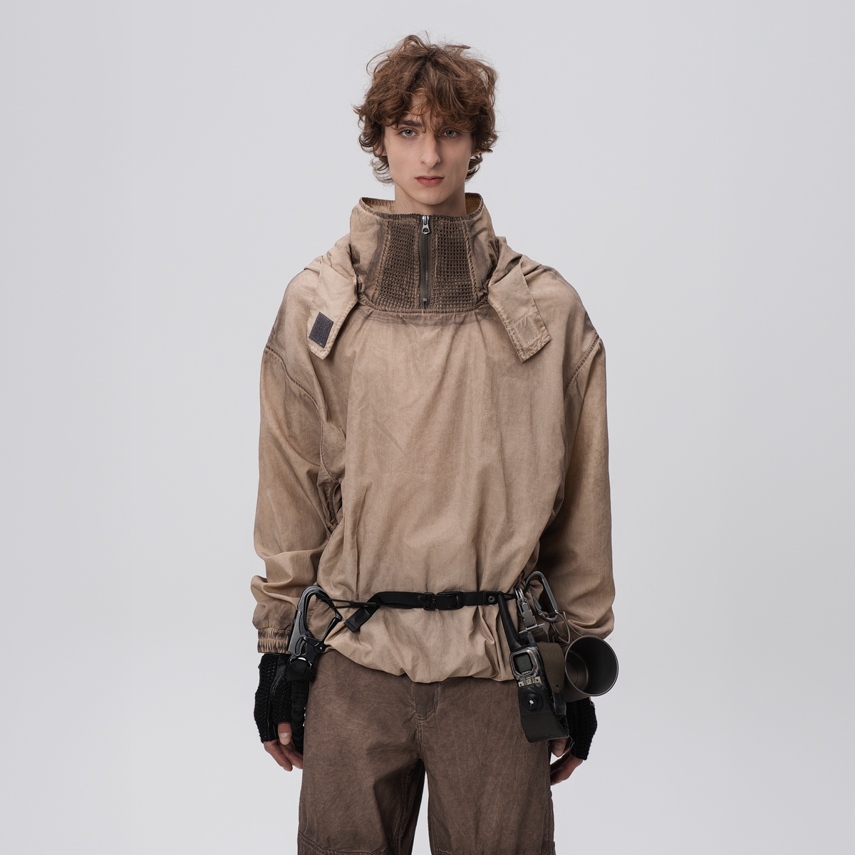 STEAM Distressed Zip-Up Detachable Hooded Jacket – photo 3 of 50
