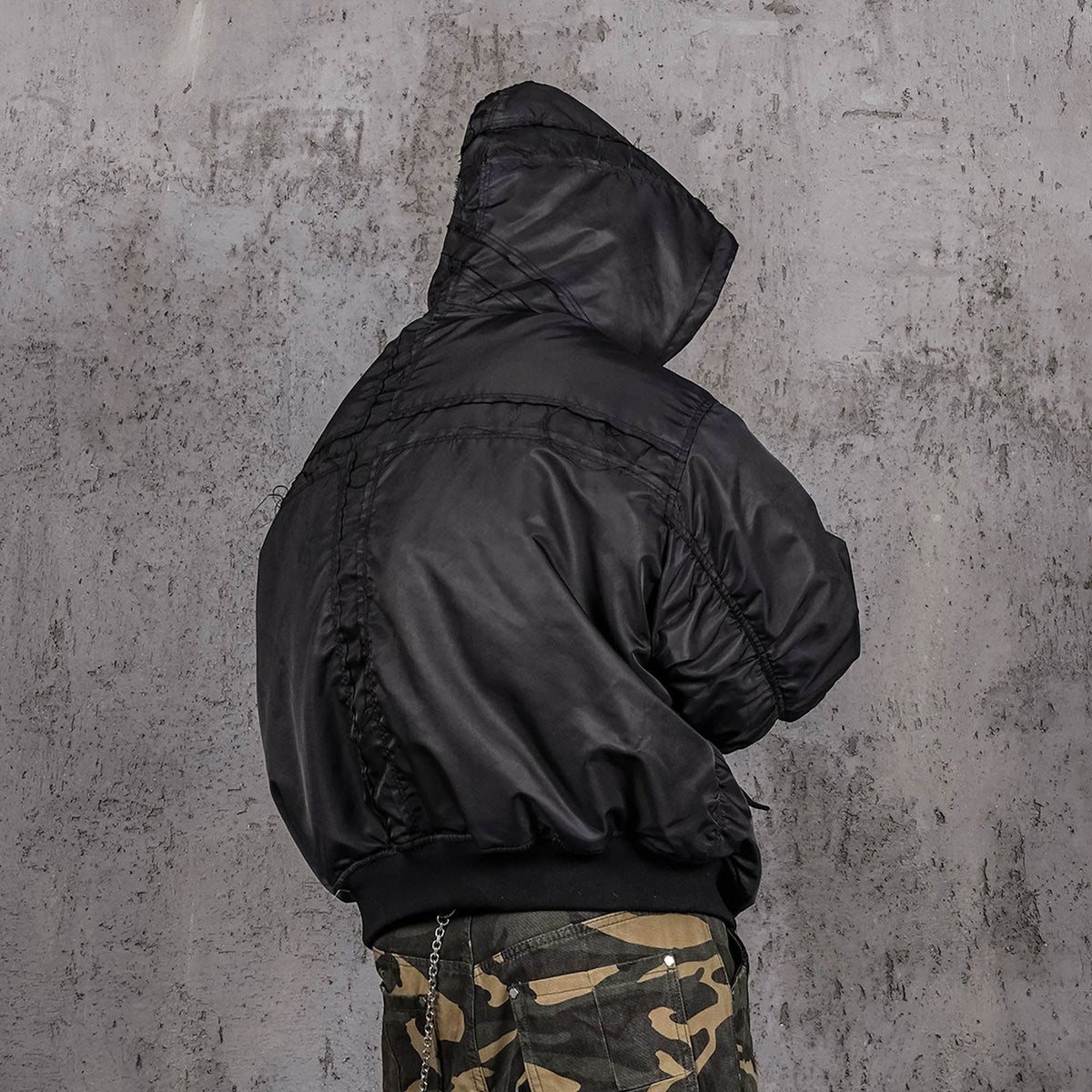 UNDERWATER Distressed Bondage MA-1 Jacket Black – photo 3 of 12