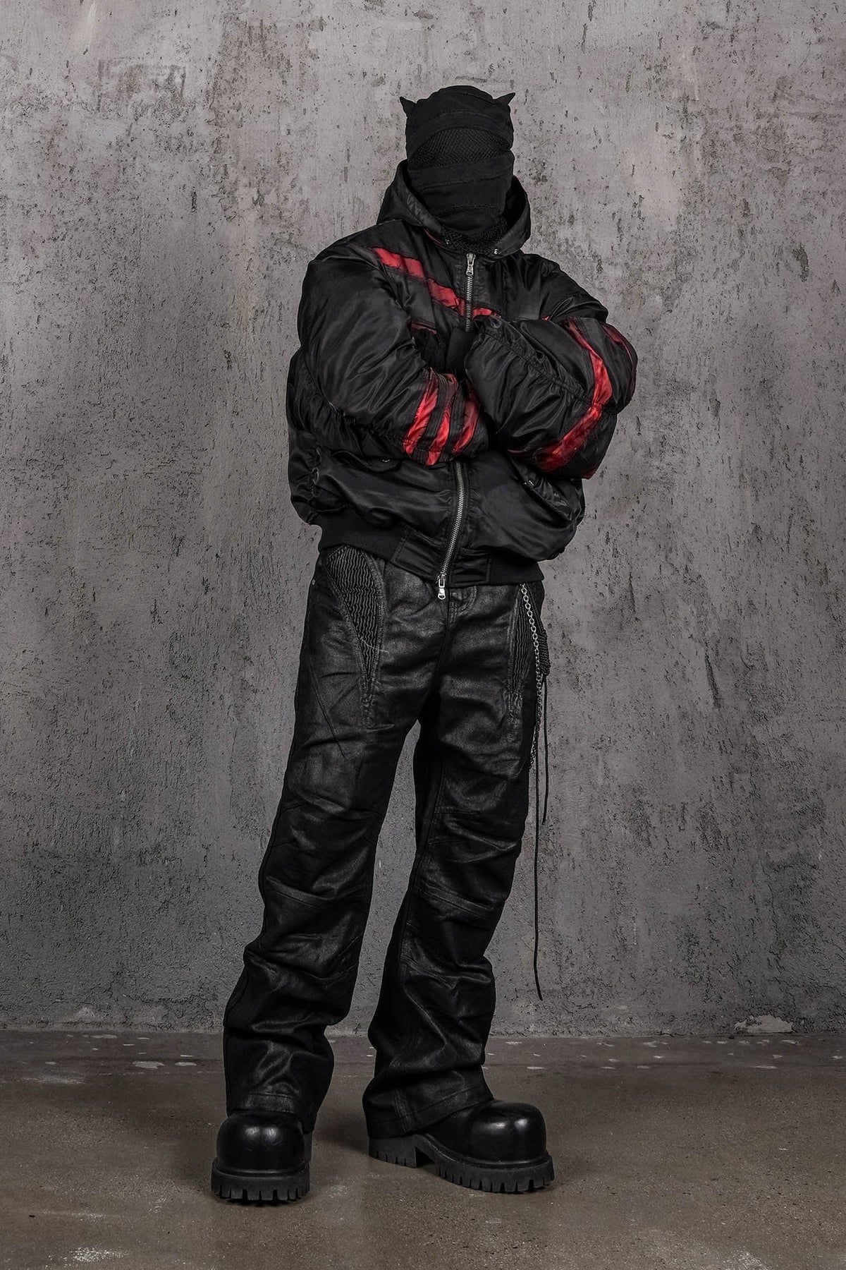 UNDERWATER Distressed Bondage MA-1 Jacket Red – photo 4 of 12