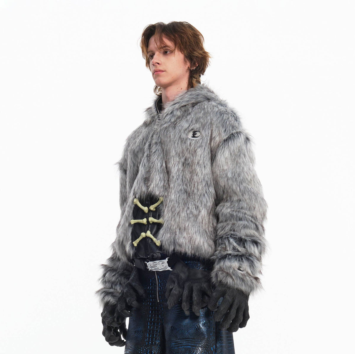 EMBRYO Detachable Beast Claw Faux Fur Hooded Jacket – photo 4 of 17