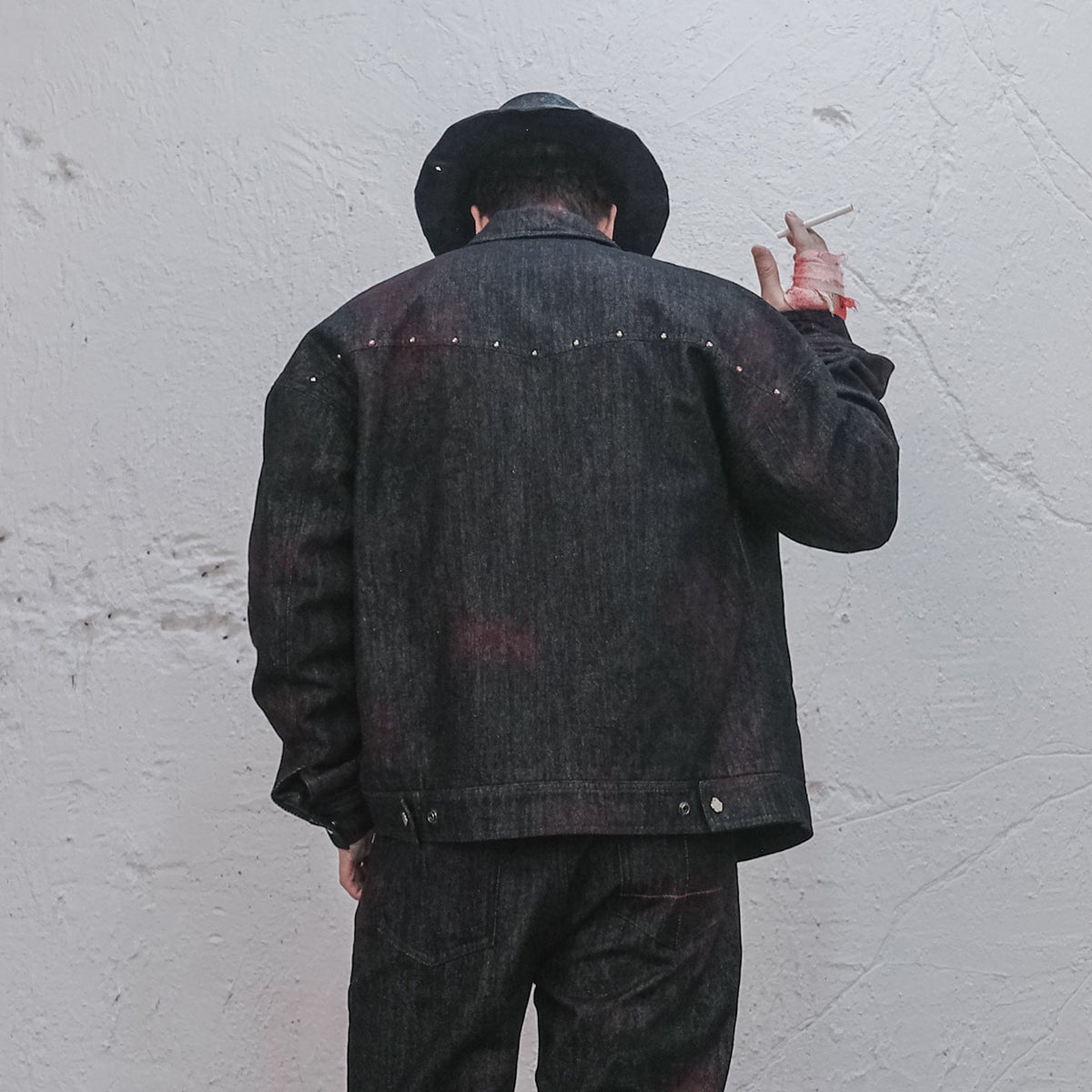 UNDERWATER Bloodstained Raw Denim Jacket – photo 2 of 14
