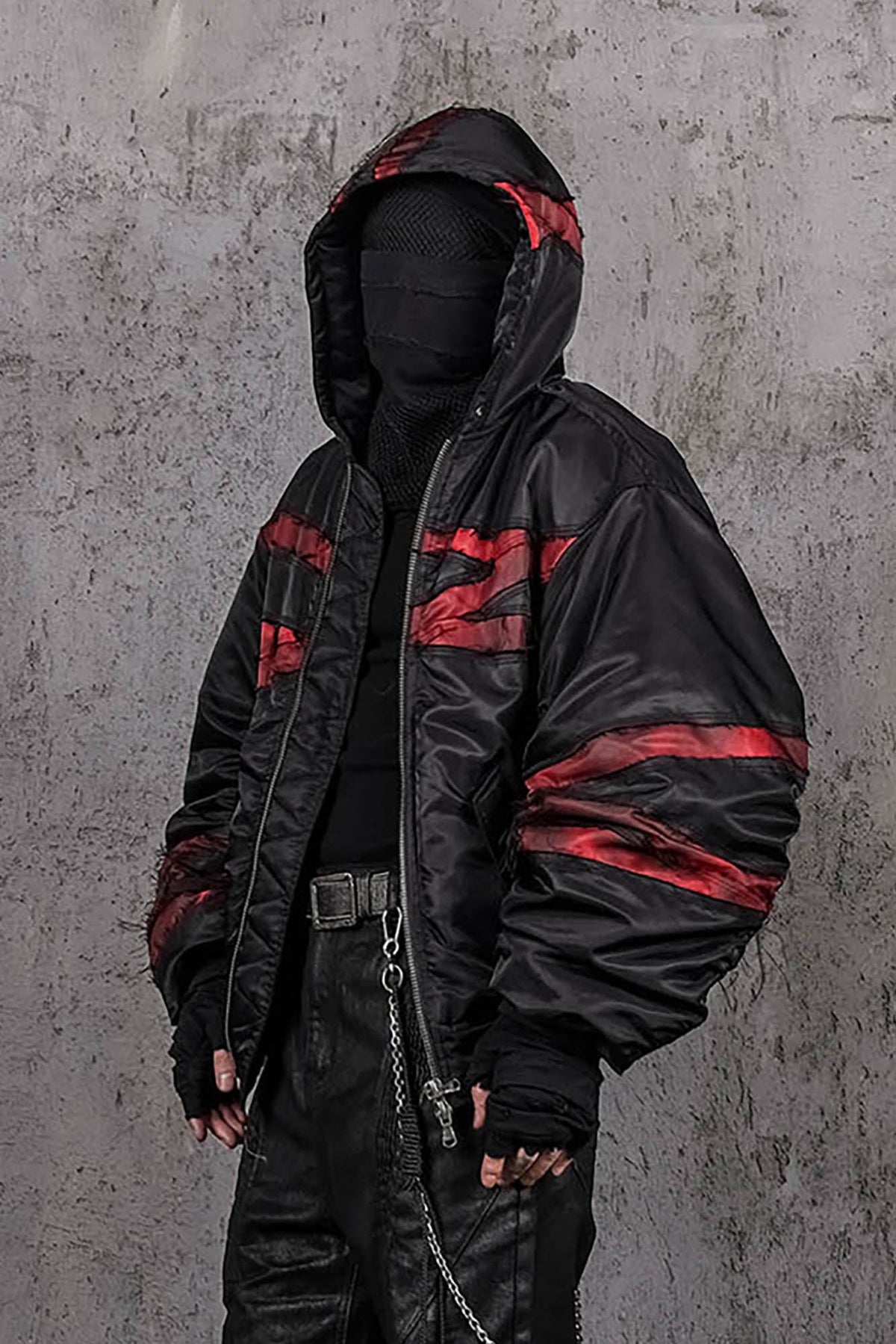 UNDERWATER Distressed Bondage MA-1 Jacket Red – photo 6 of 12