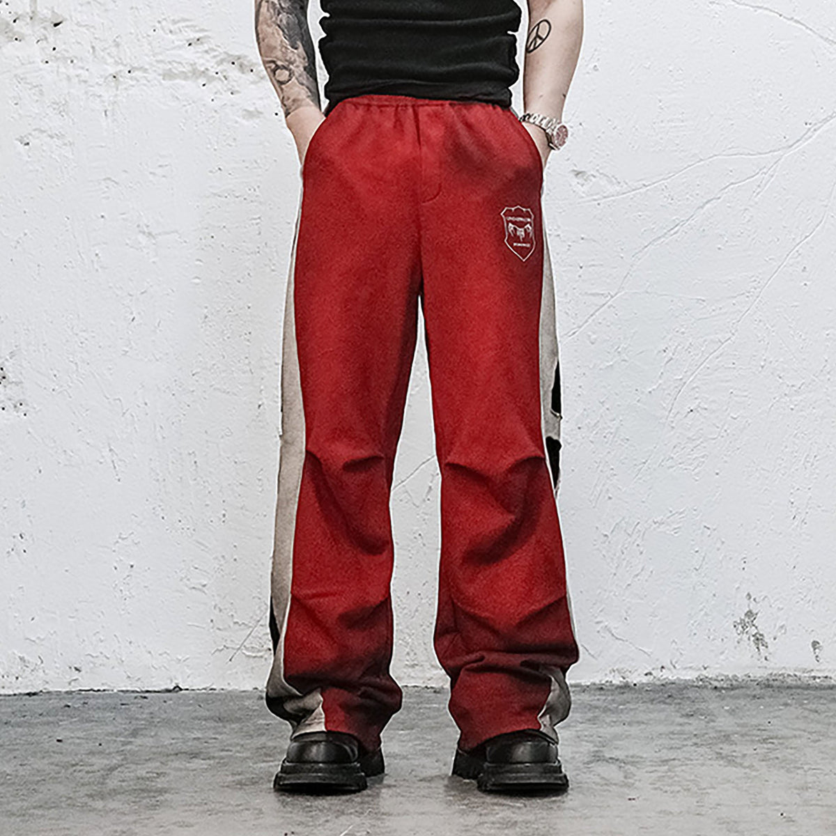 UNDERWATER Skeleton Distressed Contrast Panel Sweatpants – photo 2 of 13