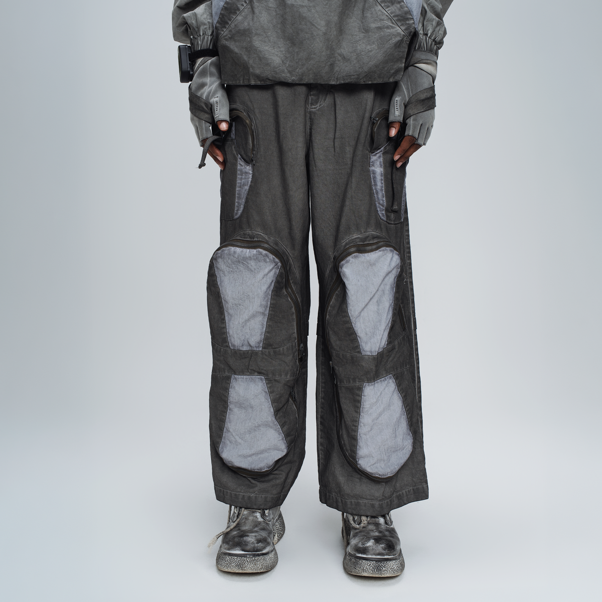 STEAM Multi-Pocket Spliced Parachute Cargo Pants – photo 2 of 25