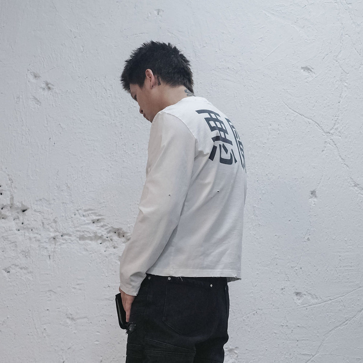 UNDERWATER Demon Slashed Cotton Long Sleeve Tee White – photo 3 of 12