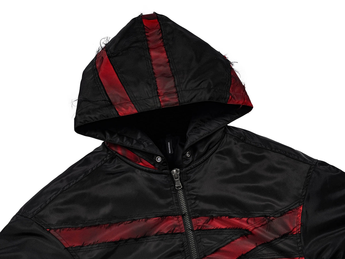 UNDERWATER Distressed Bondage MA-1 Jacket Red – photo 7 of 12