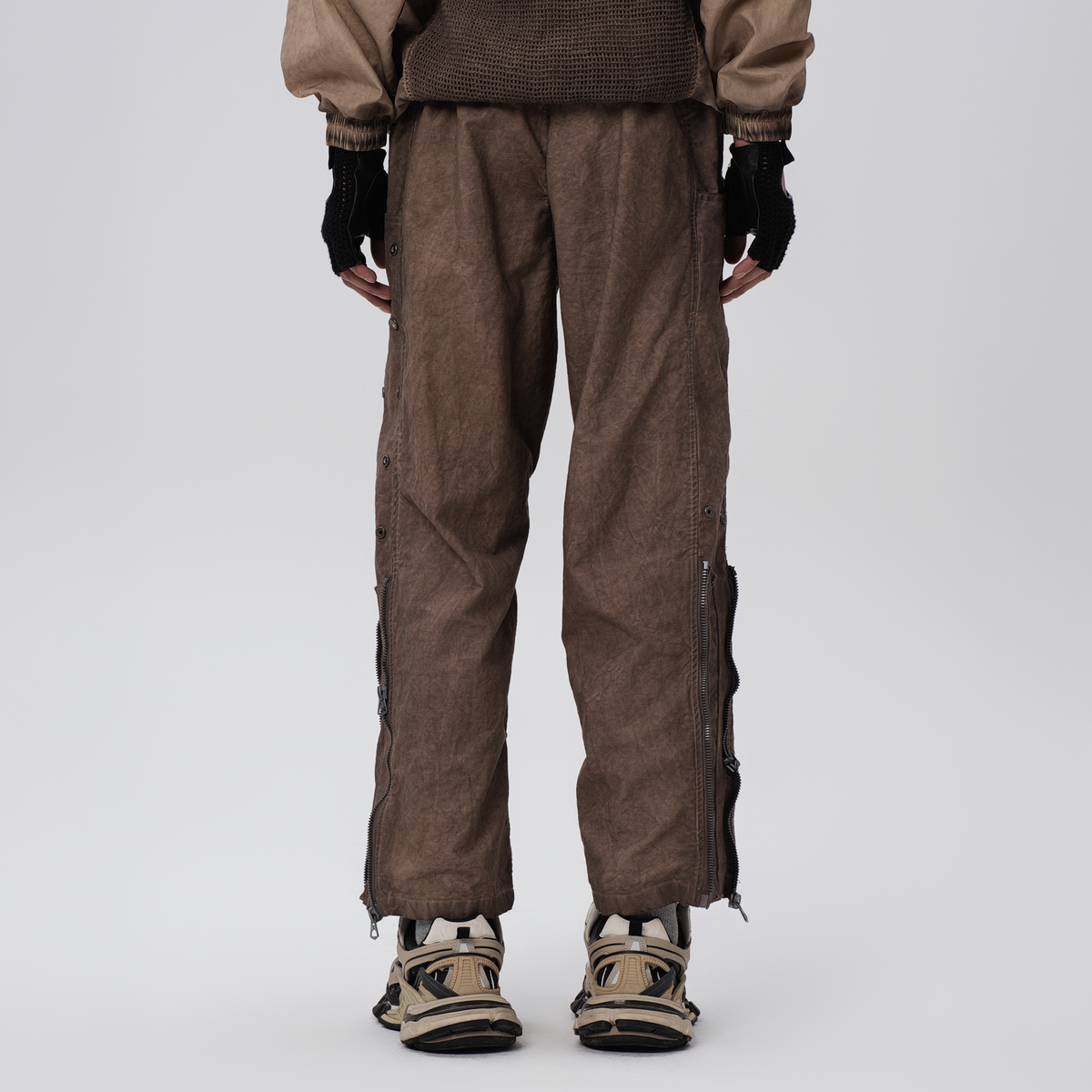 STEAM Distressed Mesh-Knee Multi-Pocket Straight-Leg Cargo Pants – photo 6 of 27