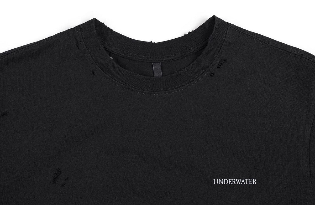 UNDERWATER Demon Slashed Cotton Long Sleeve Tee Black – photo 10 of 12